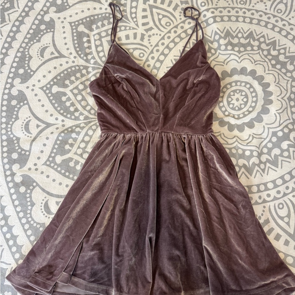 Urban Outfitters purple velvet romper